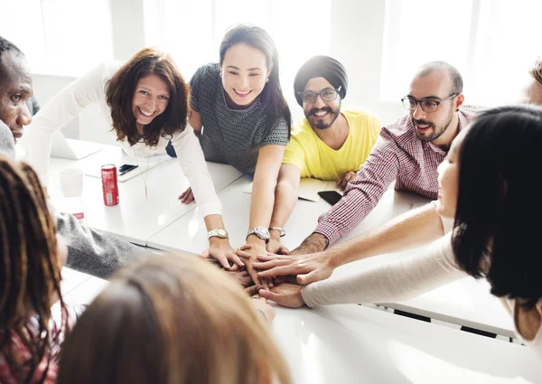 People with hands together — Stock Photo, Image