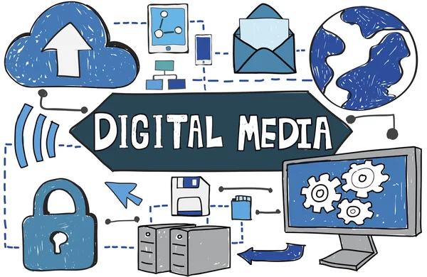 Plantilla con concepto de medios digitales —  Fotos de Stock