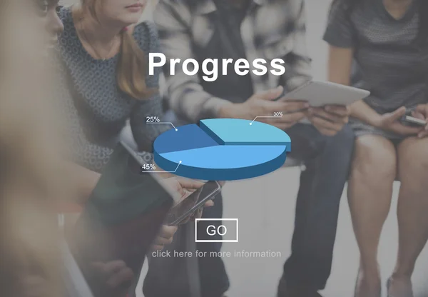 Pessoas em reunião e progresso — Fotografia de Stock