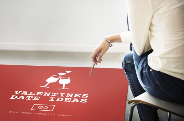 Cartaz com Valentine Data Concept — Fotografia de Stock