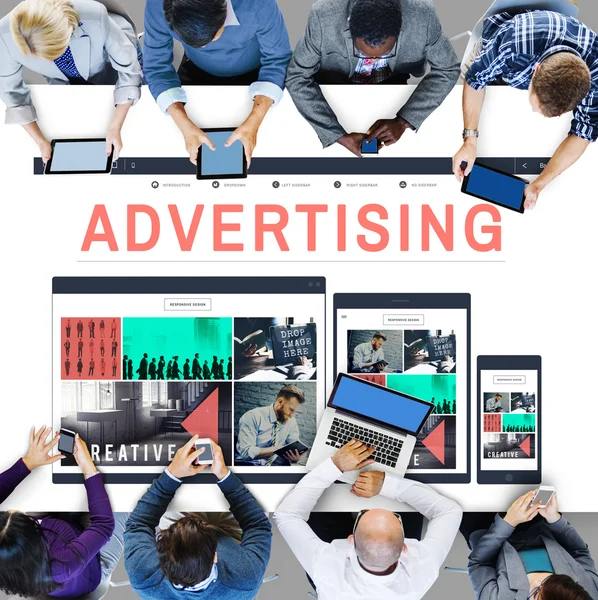Рекламная кампания, концепция брендингового маркетинга — стоковое фото