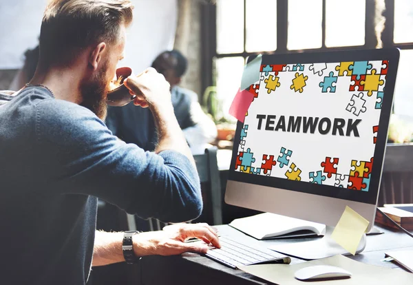 Man and Team Building Collaboration Concept — Stock Photo, Image