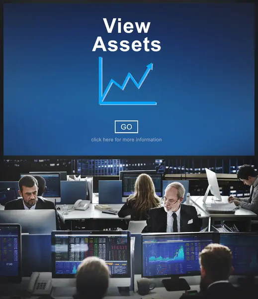 Imprenditori e View Assets — Foto Stock