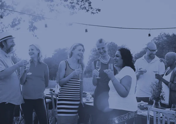 Diverse Neighbors Drinking at Party Concept — Stock Photo, Image