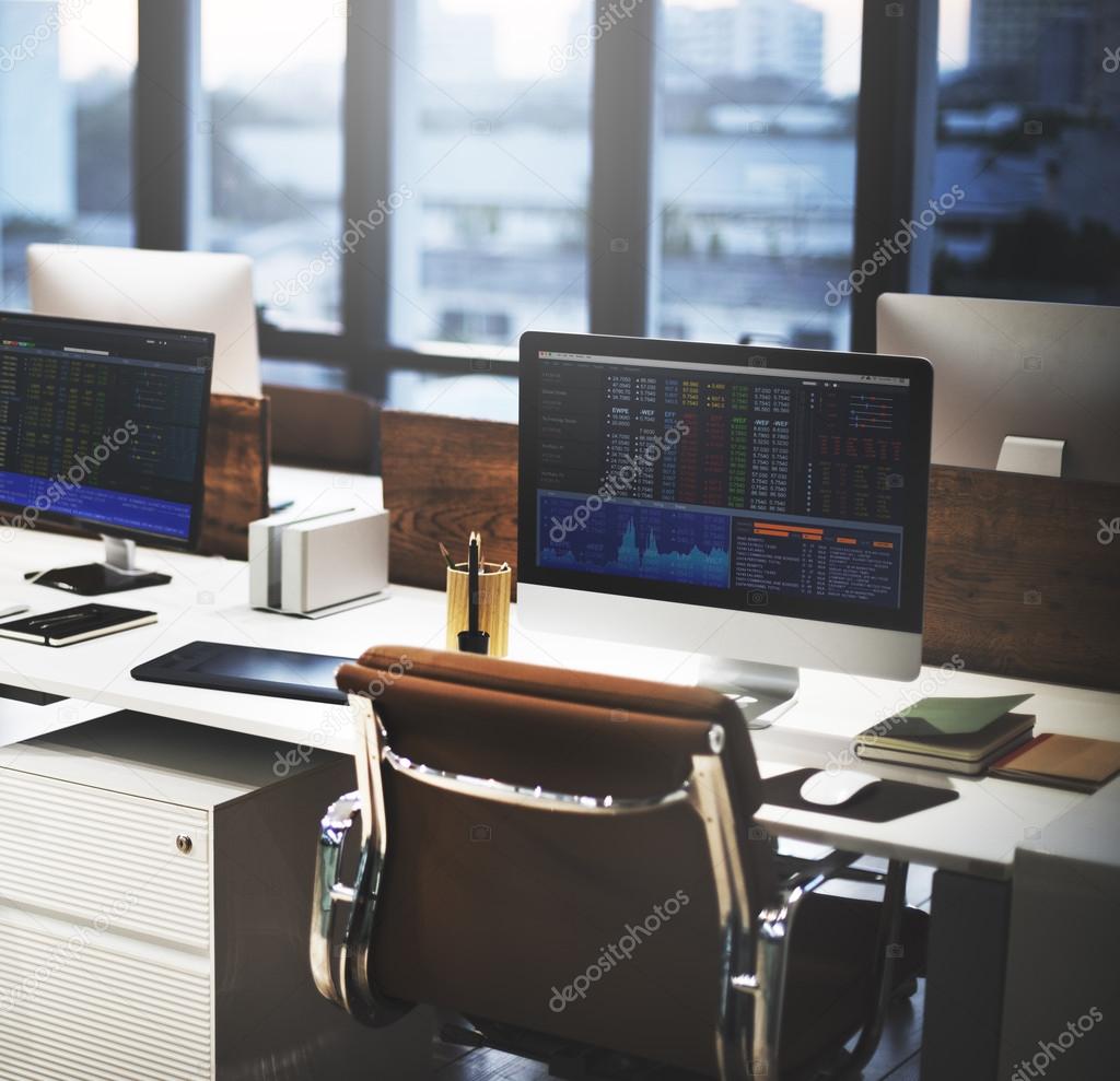 workplace with Stock Market