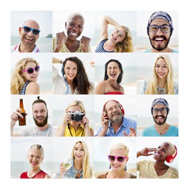 İnsanların yüzleri kavram kümesi