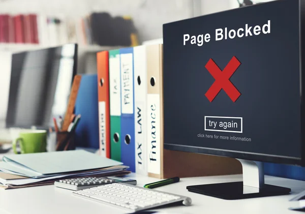 Seite blockiert Konzept — Stockfoto