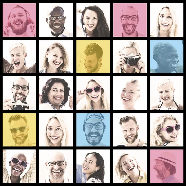 Gruppe von Menschen Gesichter Konzept — Stockfoto