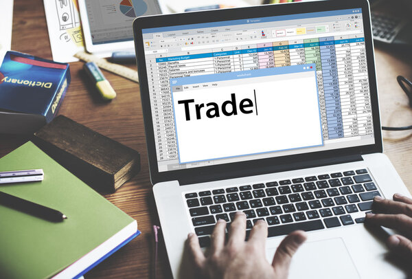 Trade on laptop screen