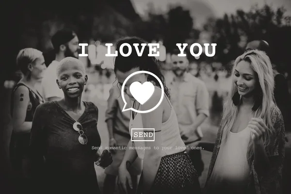 I Love You kaart, Valentine Concept — Stockfoto