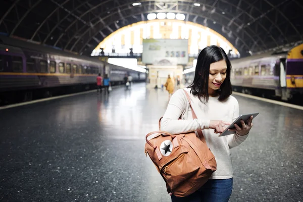 Portrait of Asian  woman Travelling — Stock Photo, Image