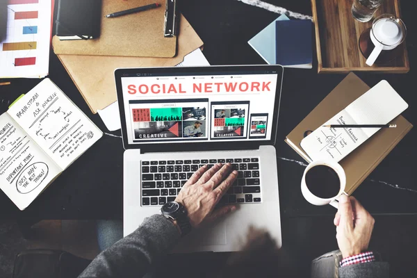 Red Social, Concepto de Conexión — Foto de Stock