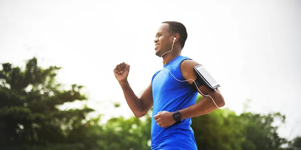 Exercise Athlete Listening Playlist — Stock Photo, Image