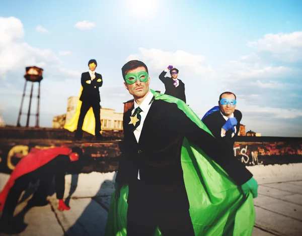 Businessmen in Superhero costumes — Stock Photo, Image