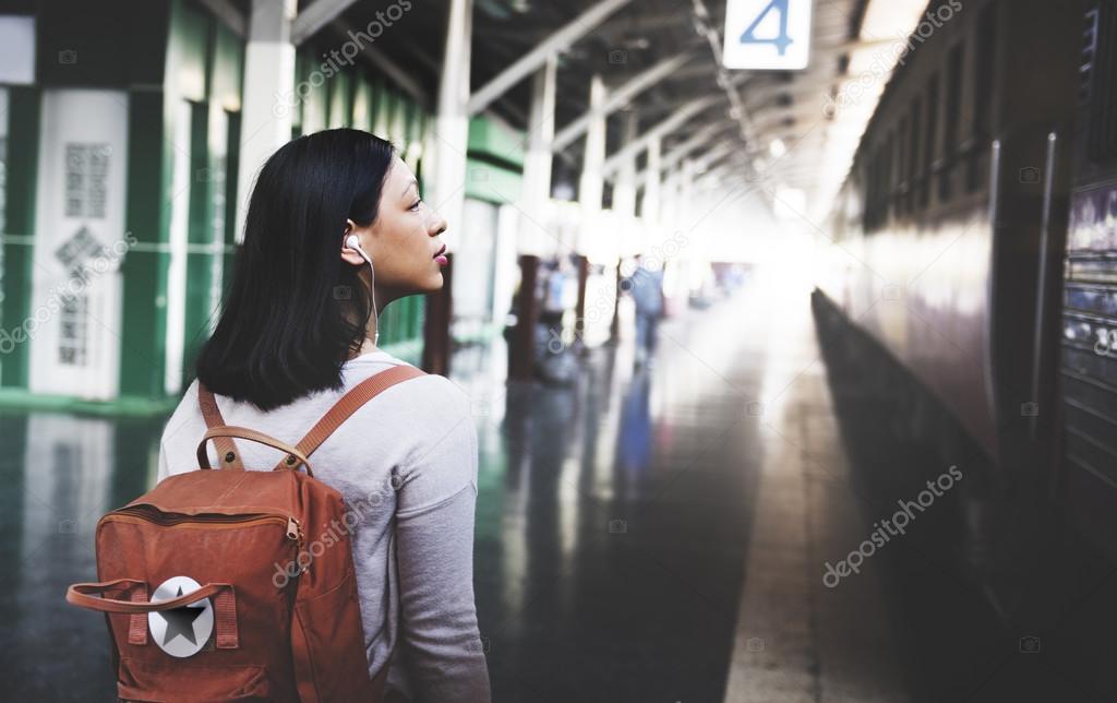 portrait of Asian  woman Travelling 