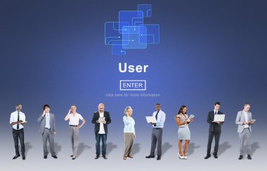 İş takım dijital cihazlar ile