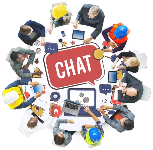 Persone e Chat Comunicazione Social Media Concept — Foto Stock