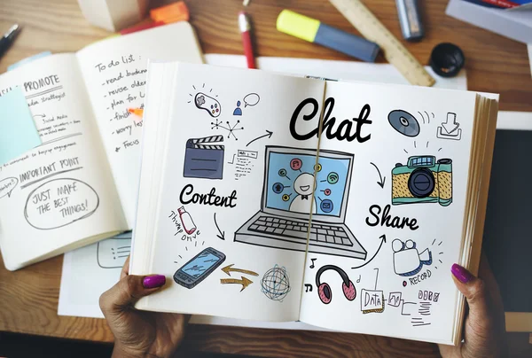 Chat Comunicación en línea — Foto de Stock