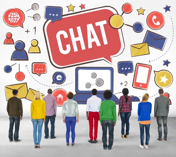 Chat Comunicazione e Social Media Networking Concetto di connessione — Foto Stock