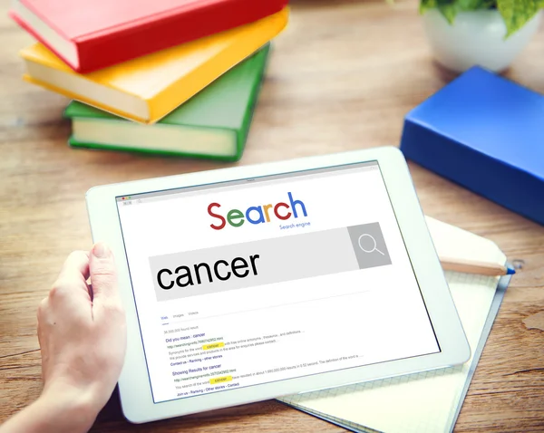 Digital Tablet with Cancer Illness — Stock Photo, Image