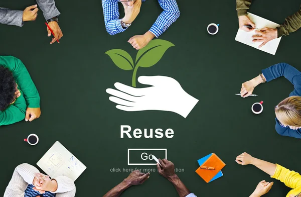 Reuse Recycle verminderen ecosysteem milieu Concept — Stockfoto