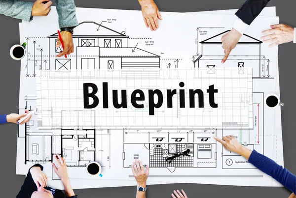 Blueprint Архітектура Інжиніринг Детальна концепція — стокове фото
