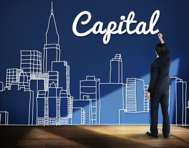 İşadamı tebeşir ile yazma 