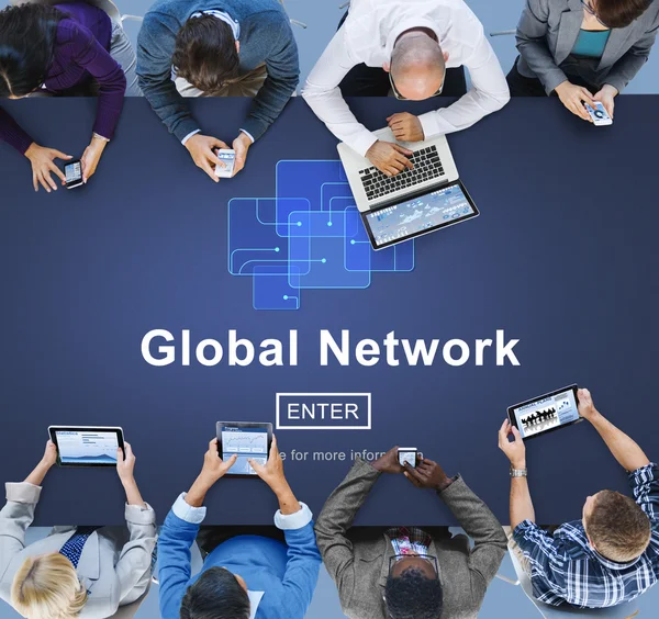 Globales Netzwerk und Technologie — Stockfoto