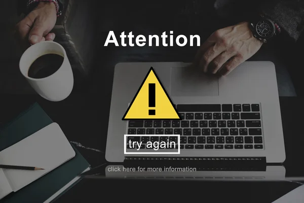 Attention Warning Sign — Stock Photo, Image