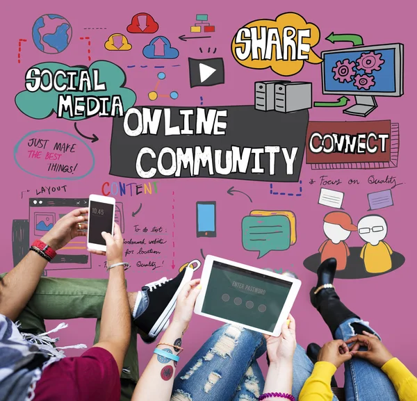 Concepto de comunidad en línea — Foto de Stock