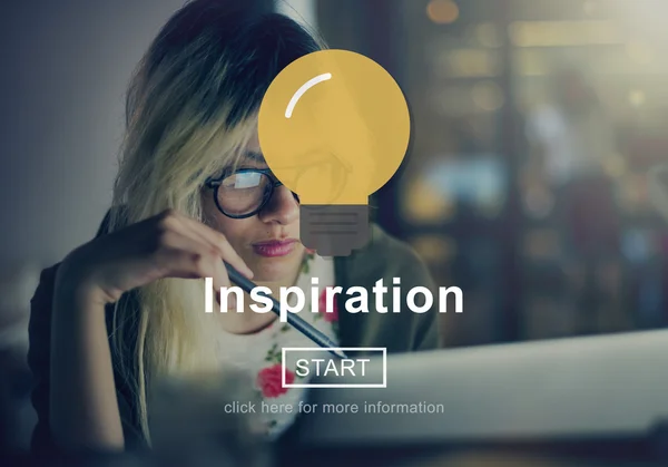 Kvinna och Inspiration Motivation koncept — Stockfoto