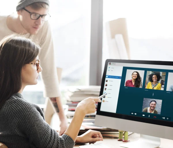 Video Chat Connection Concept — Stock Photo, Image