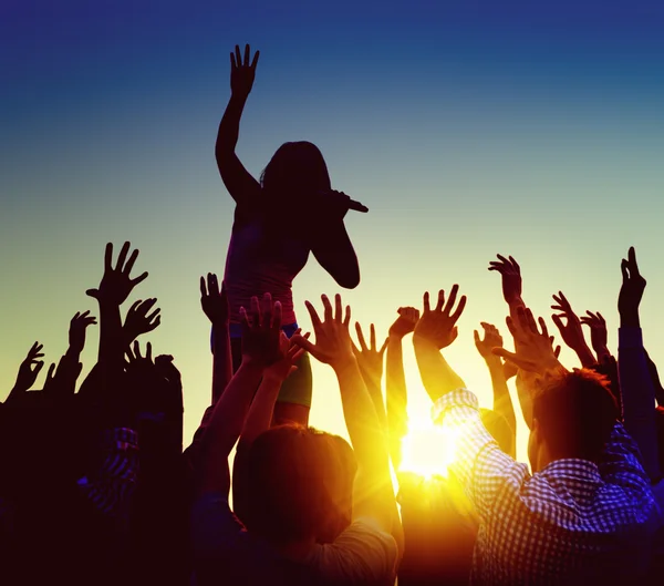 Group of people at concert — Stock Photo, Image