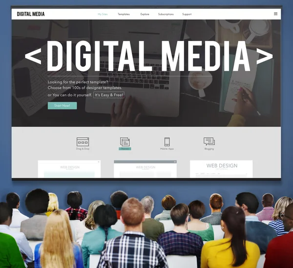 Koncepce sítě digitálních médií — Stock fotografie