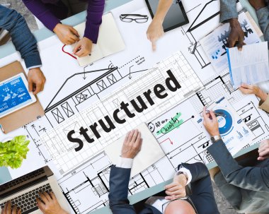Structured Building Construction Design Plan Concept clipart