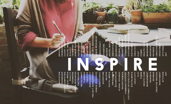 Frau und inspirieren Inspiration Konzept — Stockfoto