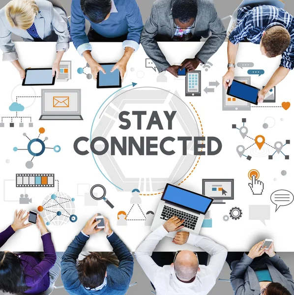 Mantente conectado, Concepto de Redes Sociales —  Fotos de Stock