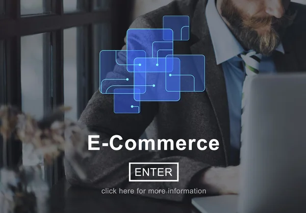 Homem e E-Commerce Conceito Online — Fotografia de Stock