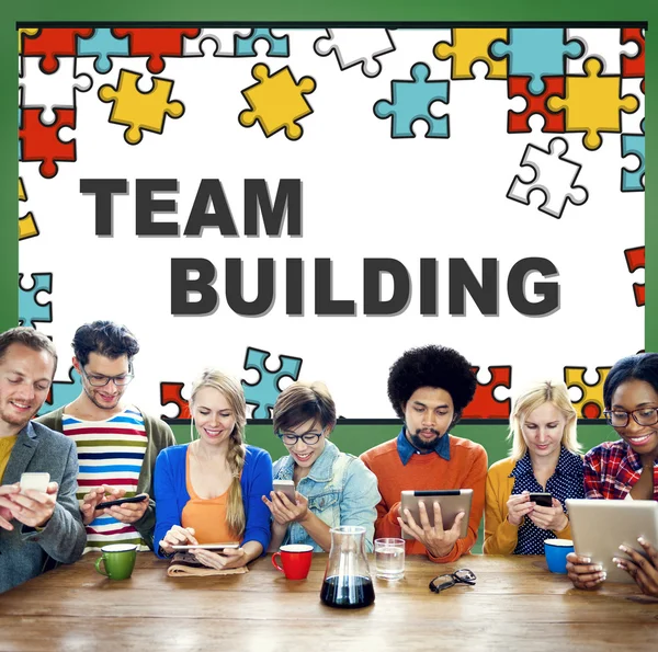 Team Building, Concetto aziendale di connessione — Foto Stock