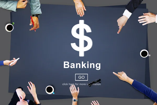 Business Team Lavorare con il concetto bancario — Foto Stock