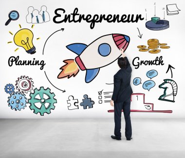 İşadamı tebeşir ile yazma 