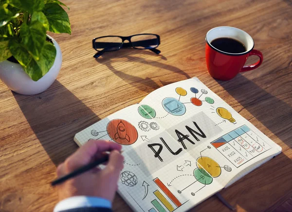 Man working with Plan Concept — Stock Photo, Image