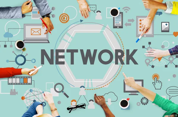 Communication réseau Connexion Internet Concept — Photo