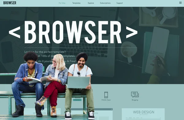 Diversità Persone e browser — Foto Stock