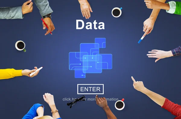 Business People Pointing on Data Concept — Stock Photo, Image