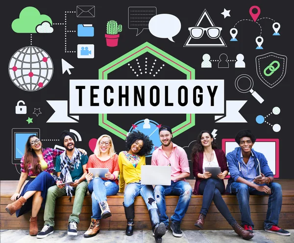 People and Technology Future Digital Concept — Stock Photo, Image
