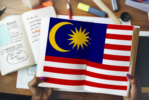 Vlajka země Malajsie — Stock fotografie