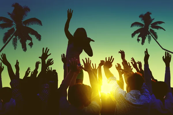 Group of people at concert — Stock Photo, Image