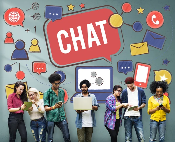 People and Chat Communication Social Media Concept — Stock Photo, Image