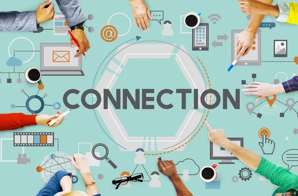 Conexão Online Networking Link Connected Concept — Fotografia de Stock